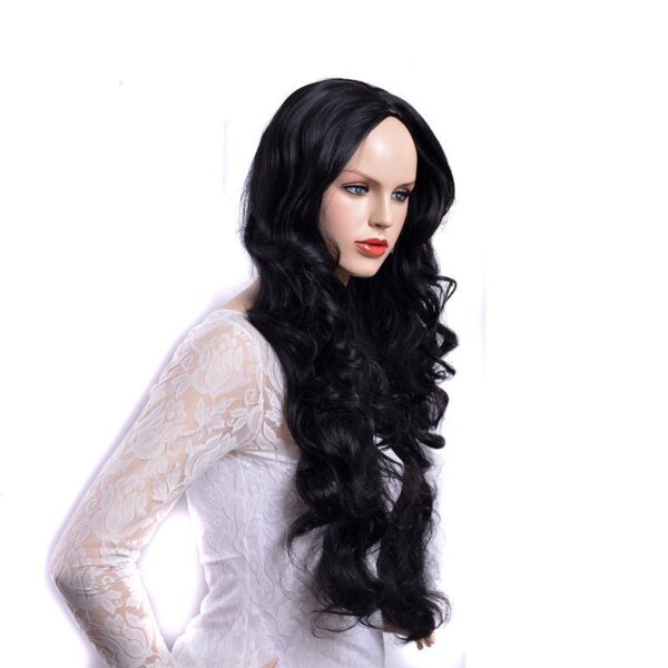 Women Long Wavy Black Color Synthetic Hair Wigs