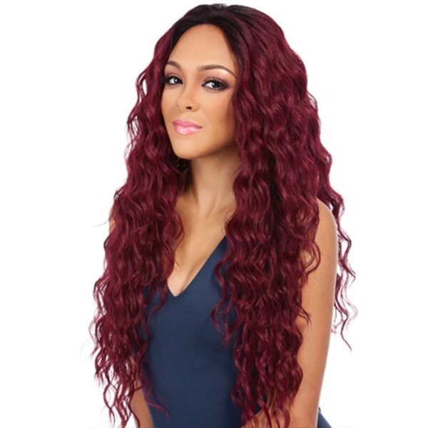 30" Wine Red long Wavy Synthetic Hair Wigs for Women