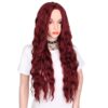 30" Wine Red long Wavy Synthetic Hair Wigs for Women