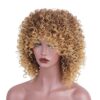 Afro Kinky Curly Wigs Blonde Mixed Brown Synthetic Wigs