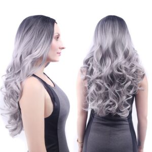 Long Ombre Grey Hair Wigs