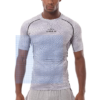 PHIBEE Men's Training Compression Print Short Sleeve Spandex Top