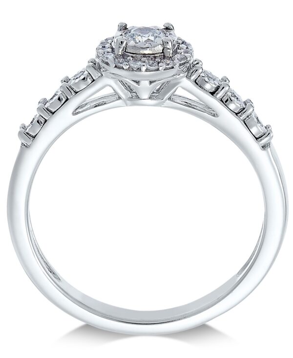 Diamond Halo Bridal Set (1/4 ct. t.w.) in 14k White Gold